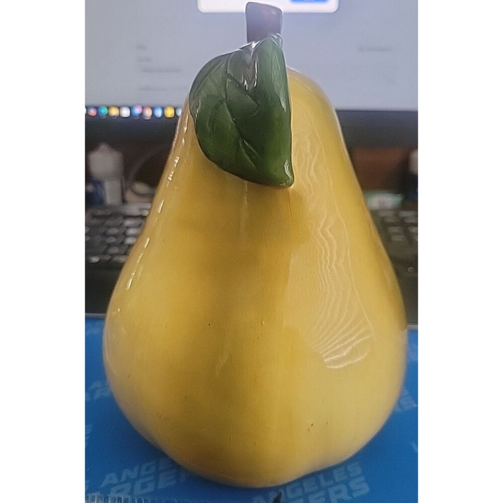 Vintage Ceramic Pear Bank 8" tall No Plug, small flea bite